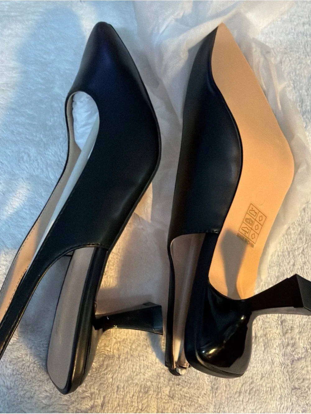 Gen Shuo Classic Black Pointed Slingback Pumps size 9